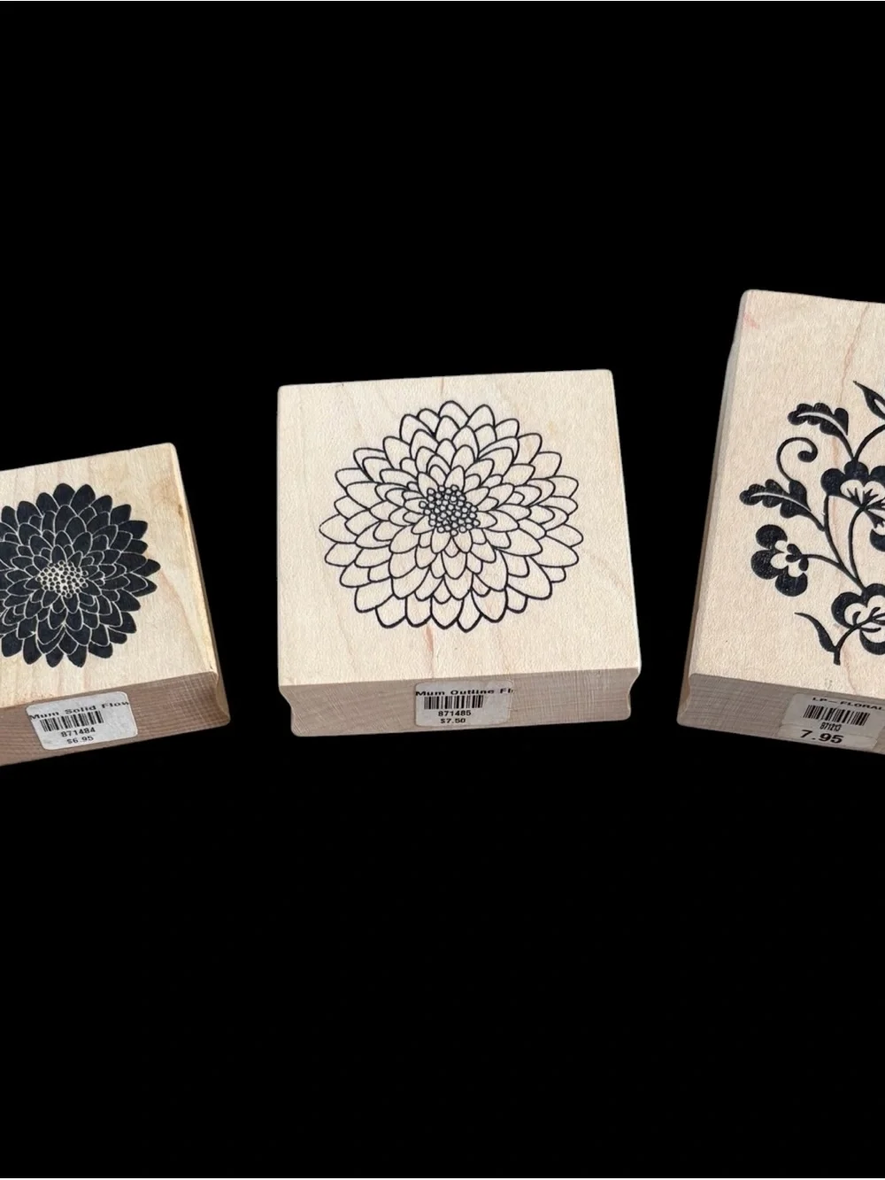 Paper Source | Wooden Number and Decorative Floral Stamp Sets | Natural Wood